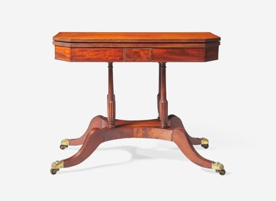 A late Federal mahogany card table, Philadelphia, PA, circa 1815