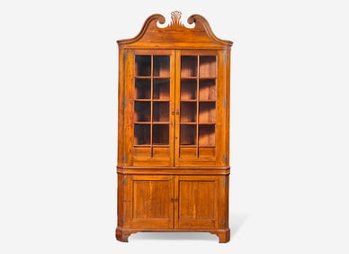A Federal yellow pine corner cupboard, attributed to William Seay (active 1790-1800), Bertie County,