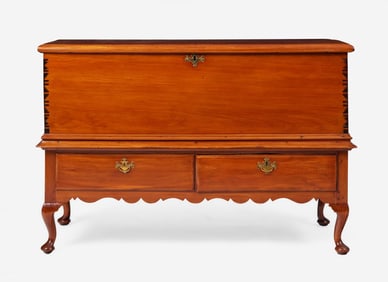A Queen Anne cedar blanket chest-on-stand, Bermuda, 18th century