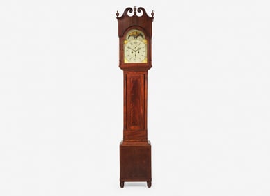 A late Federal mahogany tall case clock, dial and movement by David Weatherly, Sr. (1779-1851)