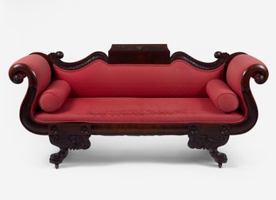 A Classical carved mahogany sofa, Philadelphia, PA, circa 1820-1830