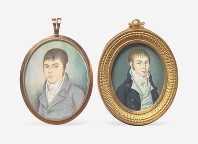 American or Continental School 19th century, Two portrait miniatures of young gentlemen, circa 1805