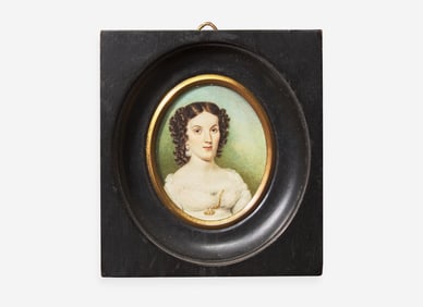 Sarah Goodrich (1788-1853), Portrait miniature of a young woman in white