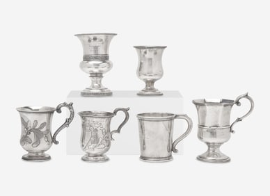 A collection of six coin silver presentation cups, Hezekiah S. Sprague (1800-1886), Newark, OH,