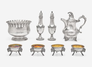 An assembled group of eight sterling silver tablewares, Tiffany & Co., New York, NY