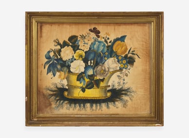 American School 19th century, A theorem: Butterfly and Flowers, first half 19th century