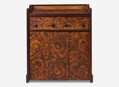 A painted and vinegar grained standing desk, possibly Kentucky, circa 1845