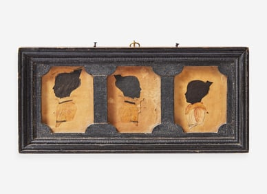 American School 19th century, Three Profile Silhouettes of Young Girls