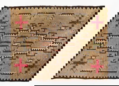 A fine large Navajo woven rug, early 20th century