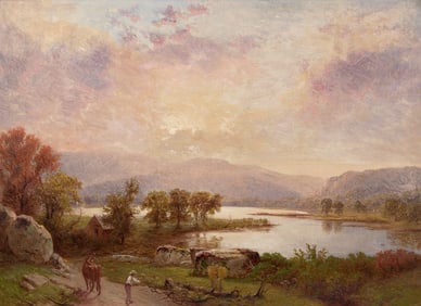 Jasper Francis Cropsey (American, 1823-1900) - Landscape, Near Greenwood Lake, N.J.