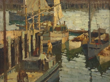 Frederick J. Mulhaupt (American, 1871-1938) - Gloucester Boats