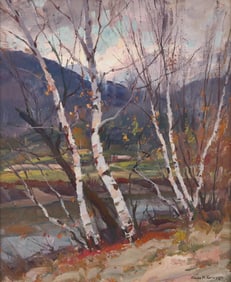 Emile Albert Gruppe (American, 1896-1978) - Birches Along the River