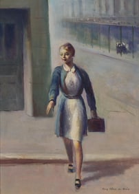 Guy Pène Du Bois (American, 1884-1958) - Woman Crossing the Street