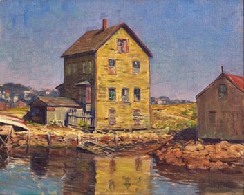 George William Sotter (American, 1879-1953) - Waterfront Buildings