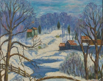 Fern Isabel Coppedge (American, 1883-1951) - Winter Scene (Near New Hope)