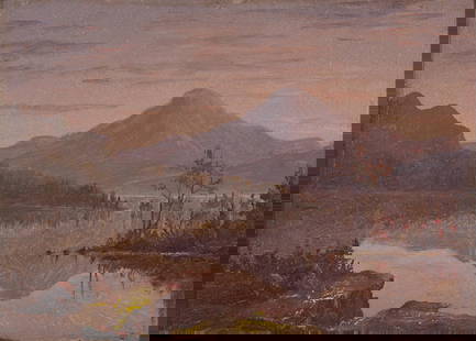 American School (19th Century) - Tongue Mountain, Lake George: American School (19th Century) - Tongue Mountain, Lake George Oil on board 5 x 7 in. (12.7 x 17.8cm) Provenance Sotheby's, New York, sale of November 29, 1990, lot 3 (as by Sanford Robinson Gifford).