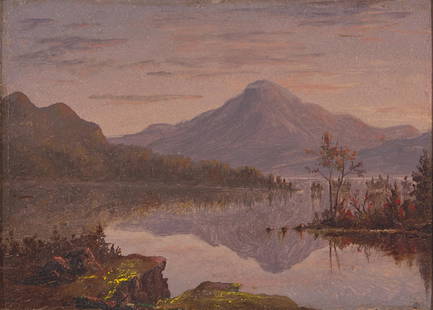 American School (19th Century) - Tongue Mountain, Lake George: American School (19th Century) - Tongue Mountain, Lake GeorgeOil on board 5 x 7 in. (12.7 x 17.8cm)ProvenanceSotheby's, New York, sale of November 29, 1990, lot 3 (as by Sanford Robinson Gifford).