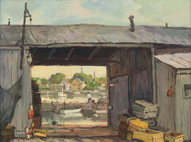 Jacob Greenleaf (American, 1887–1968) - Eddy’s Alley on Tuna Wharf, Rockport