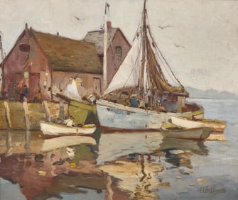 Anthony Thieme (American, 1888-1954) - Motif #1, Rockport Harbor