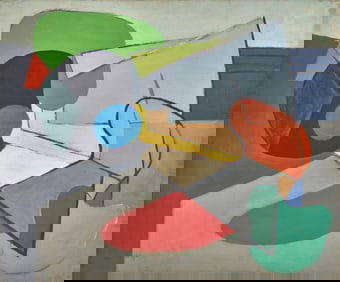 Morris Blackburn (American, 1902-1979) - Abstraction with Blue Dot