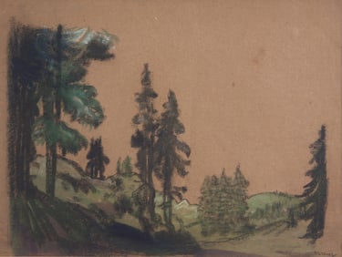 Arthur Bowen Davies (American, 1862-1928) - Forest Scene