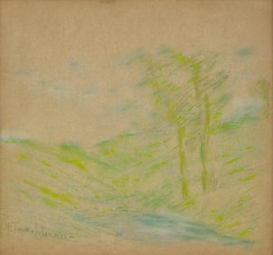 John Henry Twachtman (American, 1853–1902) - Trees by a Brook