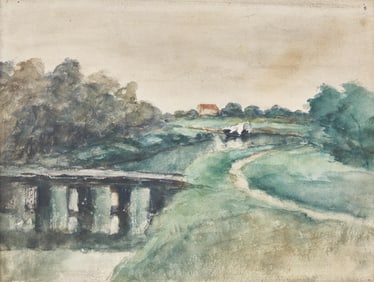 John Henry Twachtman (American, 1853–1902)- Hilly Landscape