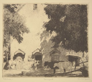 Daniel Garber (American, 1880-1958) - Barnyard