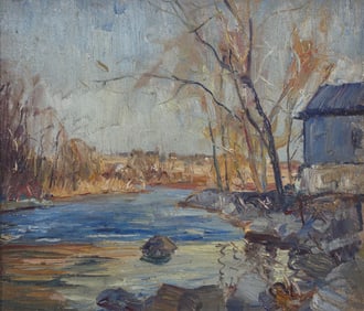 Walter Emerson Baum (American 1884-1956) - Winter Scene with Stream