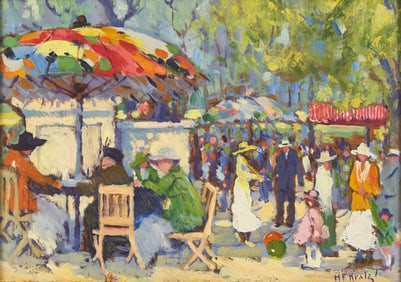 Harriett Frances Kratz (1893–1968) - Flower Market, Rittenhouse Square