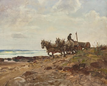 Howard Russell Butler (1856 - 1934) - Heavy Pulling, Coast of California