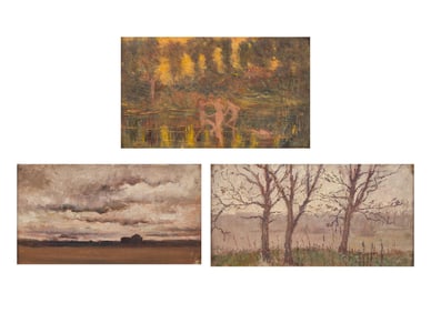Arthur B. Davies (American, 1862–1928) - A Group of Three Landscape Scenes