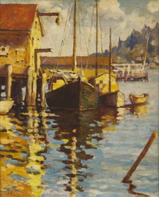 Anthony Thieme (American, 1888-1954) - Afternoon Glow (New England Harbor)