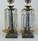 3559: Pair of Continental bronze lustre lamps, late 19t