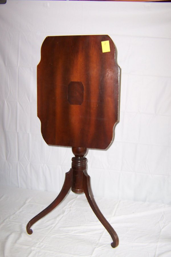 Tip Top Candle Stand, Spode Foot, Center Inlay, Turn