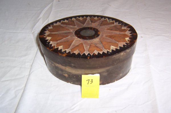 Oval Baleen Pantry Box Initialed 8 1/4" 3 1/2"h (Da