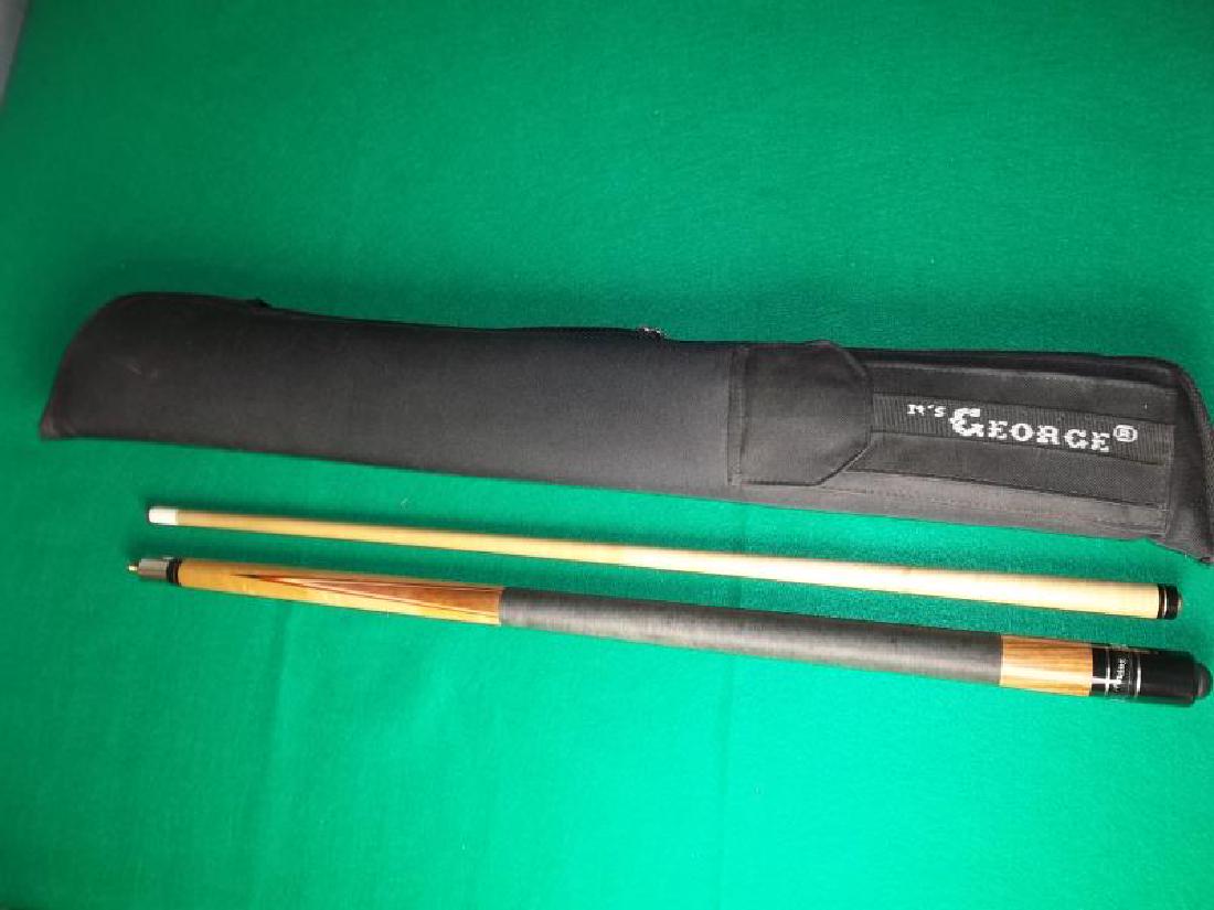 Viking Pool Cue, 2 piece, 57", soft black fabric: Viking Pool Cue, 2 piece, 57", soft black fabric case It's George on pocket, 32" l,case It's George on pocket, 32" l