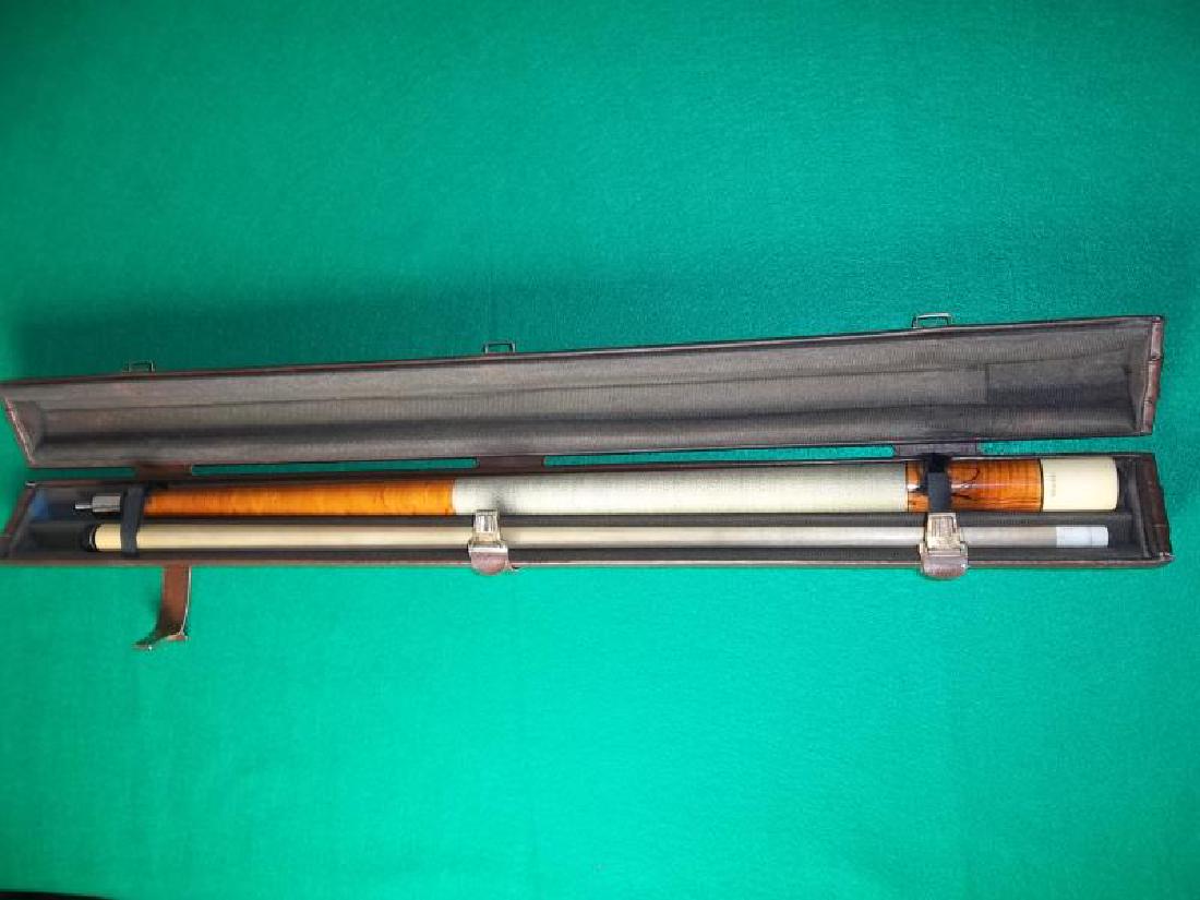 Mali Pool Cue, 2 piece, 57.5", round hard brown 3: Mali Pool Cue, 2 piece, 57.5", round hard brown 3 strap and buckle case with handle, 33" l,strap and buckle case with handle, 33" l