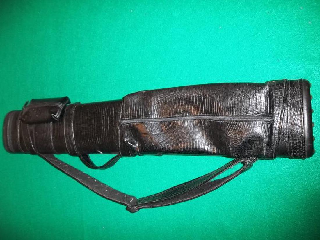 1 Case, hard black, Giuseppe, 2 zippered pockets,: 1 Case, hard black, Giuseppe, 2 zippered pockets, strap and handle, holds 2 butts and 4 shafts, 34" l,strap and handle, holds 2 butts and 4 shafts, 34" l