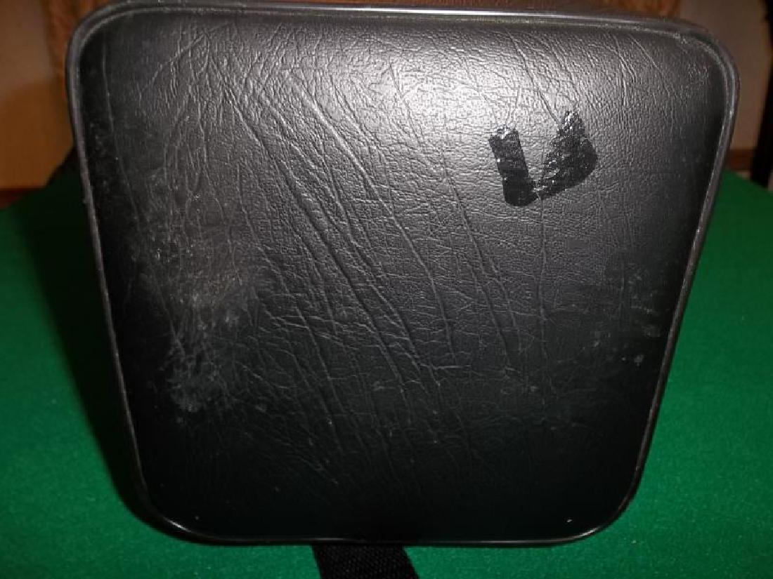 1 Case, hard black square case, holds 12 butts: 1 Case, hard black square case, holds 12 butts and 24 shafts, with strap and handle, worn, 7" square x 33.5" l,and 24 shafts, with strap and handle, worn, 7" square x 33.5" l