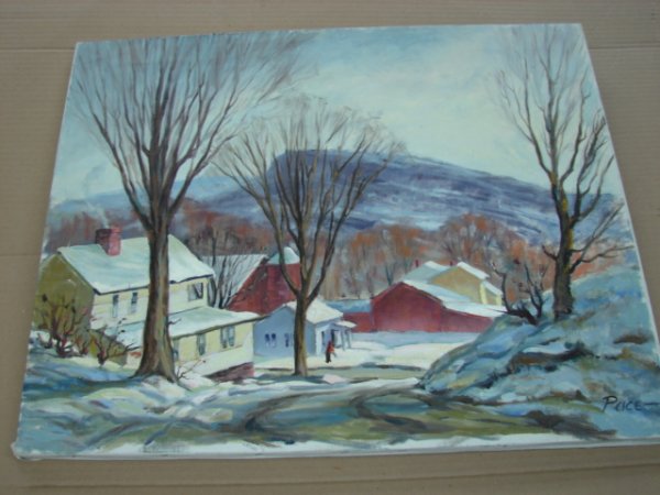 Pace, oil on canvas, winter landscape, signed lower