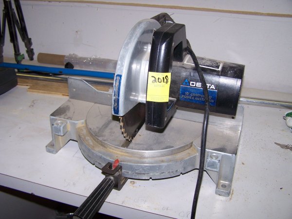Delta 10" Compound Miter Saw & Contents Of Shelf