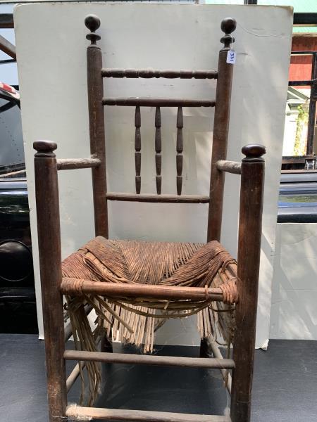 Brewster Chairs, Rush Seat, Damaged Seat, 46" to Back (1 of 7)