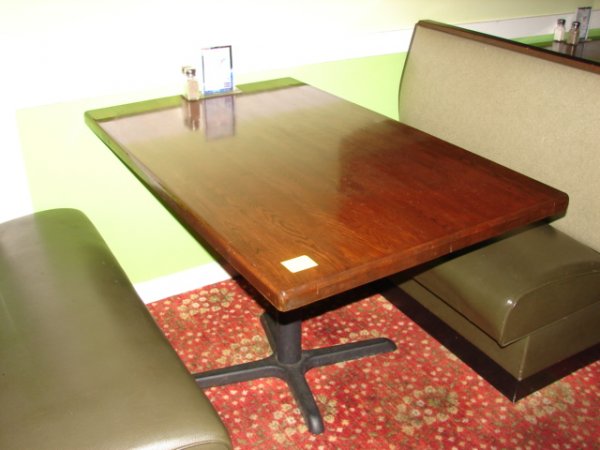 (2) Tables w/ Wood Top, pedestal base 4'x30"w