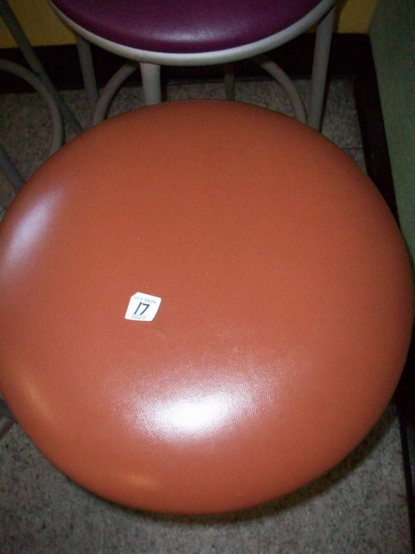 Vinyl Stool by Waymar w/ Metal Frame, Small Tear 