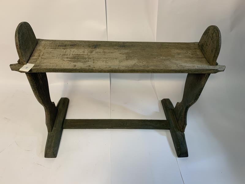 Country Stand green, lower stretcher, worn paint, some: green, lower stretcher, worn paint, some staining, 24 1/2" x 32" w x 16" d