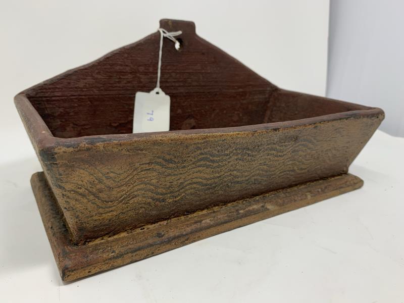 Grain Painted Wall Box 20th century, country, pine,: 20th century, country, pine, paint flaking in spots, 6" t x 12" w x 6" d