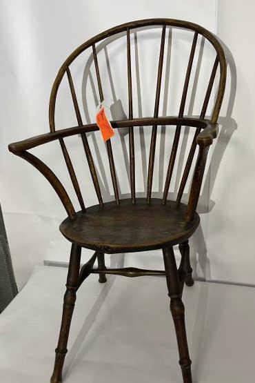 Windsor Arm Chair bow back, 38 1/2" to top x 16 1/2": bow back, 38 1/2" to top x 16 1/2" top of seat