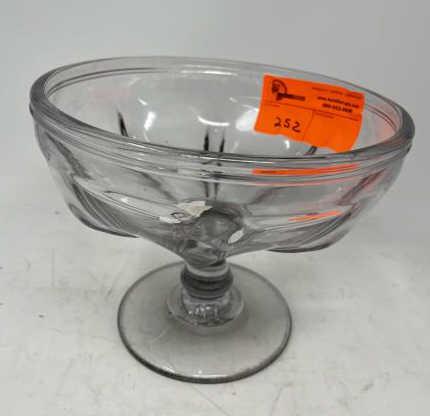Early Flint Glass Compote rings true, 8" t x 9 1/2" dia: rings true, 8" t x 9 1/2" dia