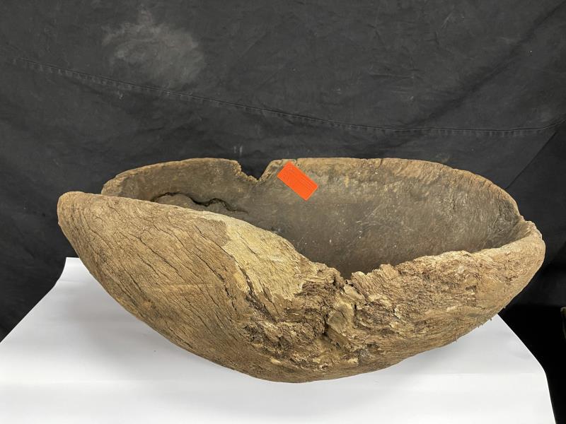 Burl Bowl large, rough edges and finish, holes, 15" t x: large, rough edges and finish, holes, 15" t x 26" x 36"